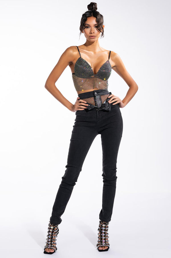 EUPHORIA RHINESTONE MESH BRALETTE