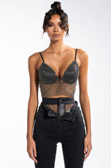 EUPHORIA RHINESTONE MESH BRALETTE