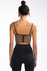 EUPHORIA RHINESTONE MESH BRALETTE
