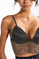 EUPHORIA RHINESTONE MESH BRALETTE