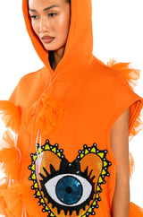 EUPHORIC EMBELLISHED SLEEVELESS SWEATSHIRT