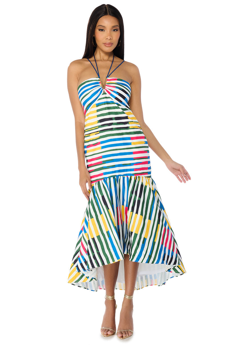 EURO SUMMER PRINTED MIDI DRESS