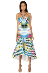 EURO SUMMER PRINTED MIDI DRESS