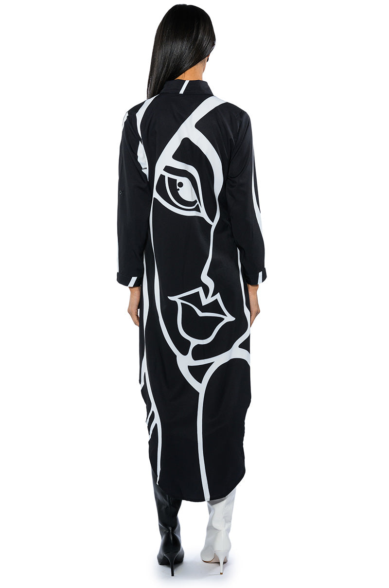 EUROPE GETAWAY BUTTON DOWN MAXI DRESS