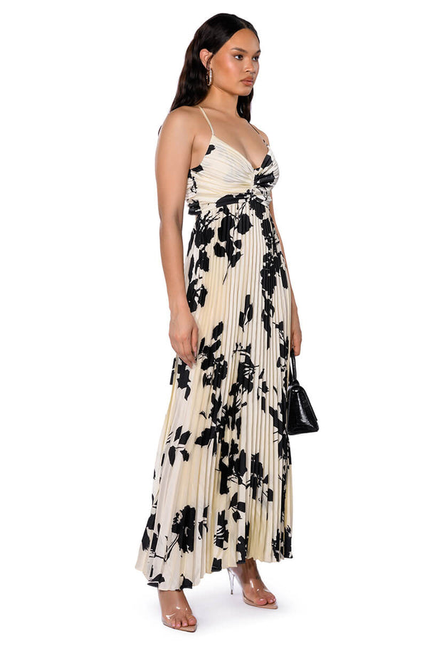 EVELYNN PLEATED MAXI DRESS