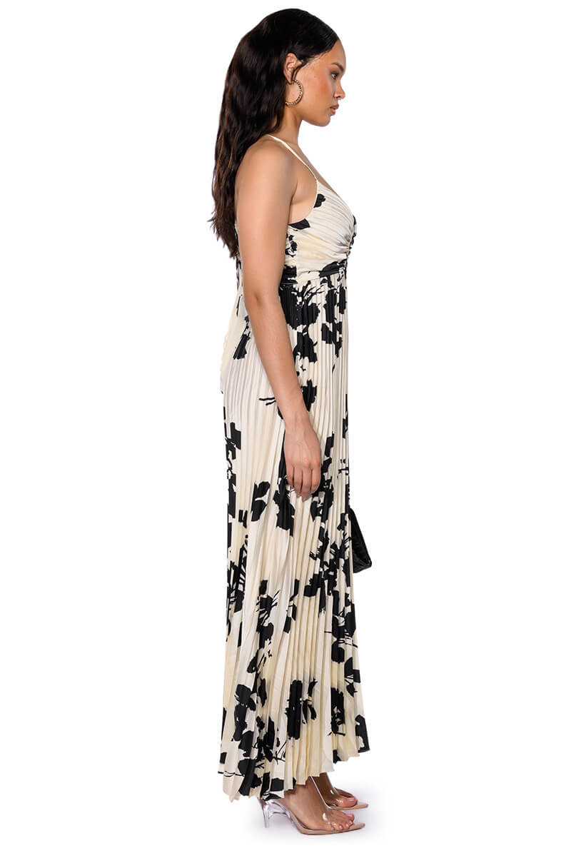 EVELYNN PLEATED MAXI DRESS