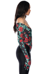 EVENING ROMANCE BODYSUIT WITH GLOVES