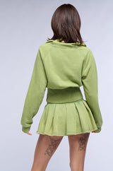 EVERGREEN MINERAL WASH ZIP UP SWEATSHIRT