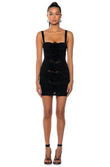 EVERY ROSE HAS ITS THORNS LACE CUTOUT MINI DRESS