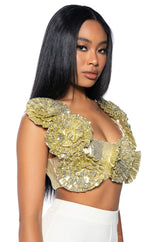 EVERY ROSE SEQUIN CROP TOP