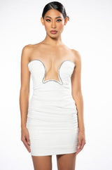 EVERYONE WANTS HER STRAPLESS MINI DRESS