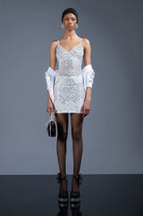 EXPENSIVE LIL TING RHINESTONE MINI DRESS