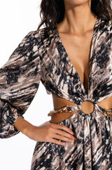 CHAIN BELT BROWN TONE MAXI BELT