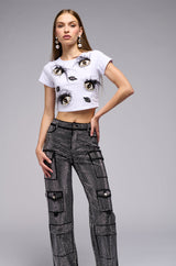 EYES ON THE PRIZE EMBELLISHED BABY TEE