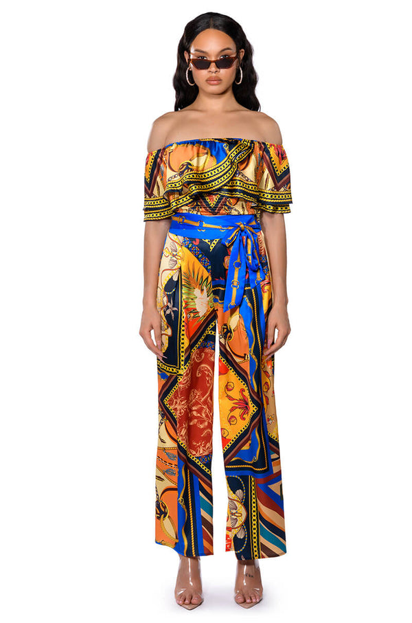 EZRA PRINTED OFF THE SHOULDER BLOUSE