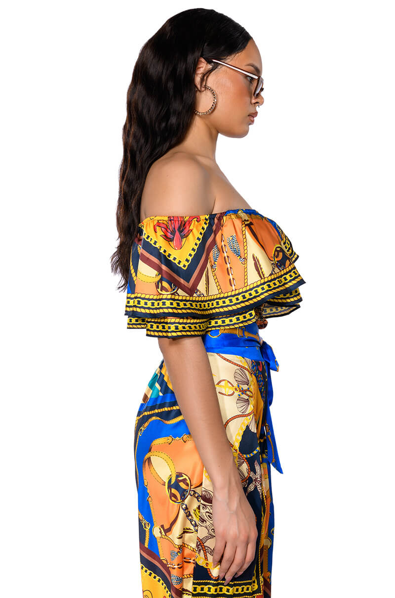 EZRA PRINTED OFF THE SHOULDER BLOUSE