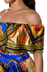 EZRA PRINTED OFF THE SHOULDER BLOUSE