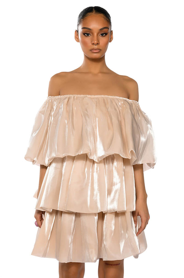 FAIRY DREAMS CHIFFON LAYERED MINI DRESS