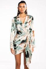 FALL FOR ME MINI WRAP DRESS