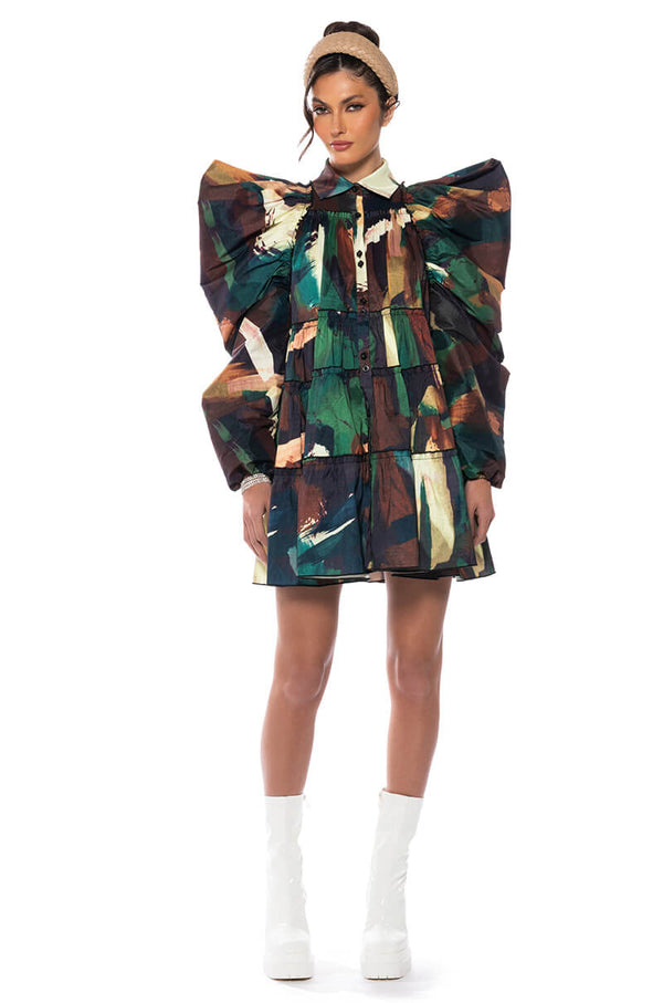 FALL IN LOVE COLLARED MINI DRESS