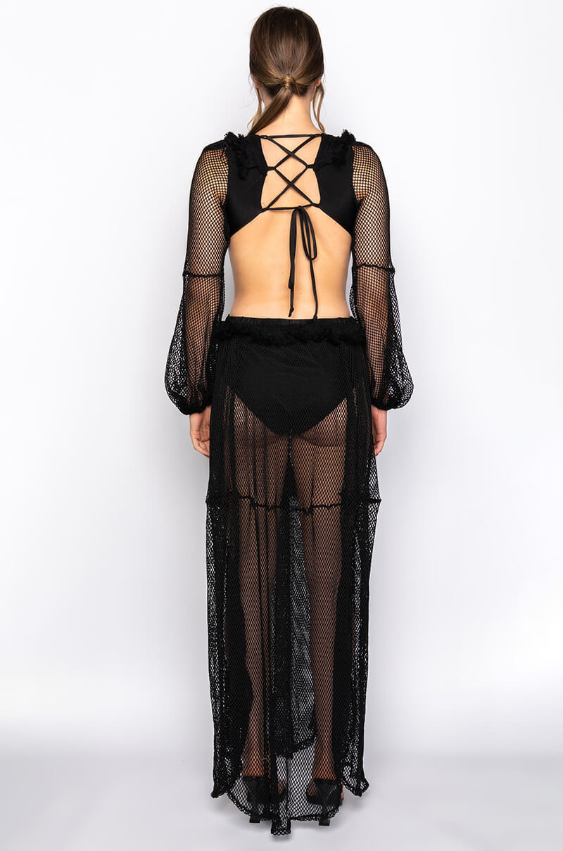 FALL INTO LOVE MESH MAXI DRESS
