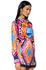 FEELING OTHERWORLDLY PRINTED TOP AND SKIRT SET