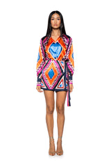 FEELING OTHERWORLDLY PRINTED TOP AND SKIRT SET