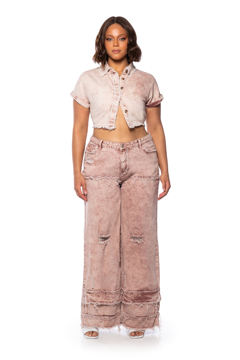 FAYE DISTRESSED RELAXED FIT JEANS