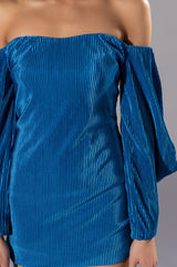 FAYE OFF THE SHOULDER PLEATED MINI DRESS