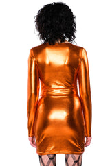 FEELING A MOMENT LONG SLEEVE CREW NECK MINI DRESS