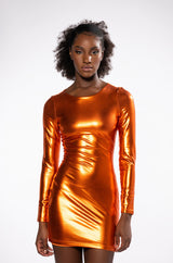 FEELING A MOMENT LONG SLEEVE CREW NECK MINI DRESS