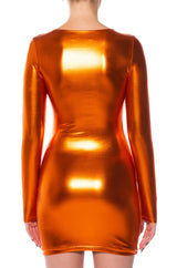 FEELING A MOMENT LONG SLEEVE CREW NECK MINI DRESS