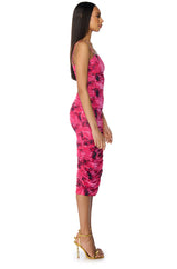 FEELING FINE RUCHED MIDI DRESS