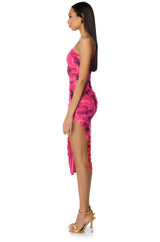 FEELING FINE RUCHED MIDI DRESS