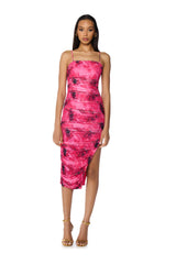 FEELING FINE RUCHED MIDI DRESS