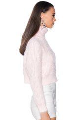 FEELING FREE FUZZY CROP TURTLENECK SWEATER