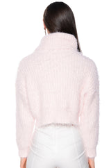 FEELING FREE FUZZY CROP TURTLENECK SWEATER