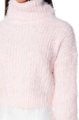 FEELING FREE FUZZY CROP TURTLENECK SWEATER