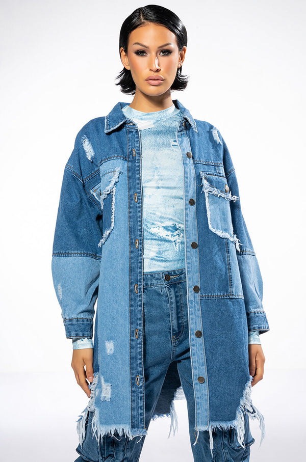 FEELING GOOD DENIM MINI DRESS