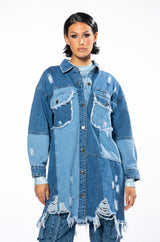 FEELING GOOD DENIM MINI DRESS