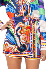 FEELING OTHERWORLDLY PRINTED TOP AND SKIRT SET