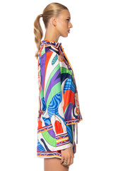 FEELING OTHERWORLDLY PRINTED TOP AND SKIRT SET