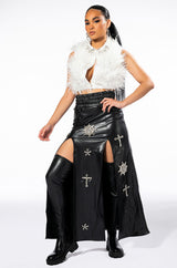BASH ALL OVER FEATHER SLEEVELESS BLOUSE