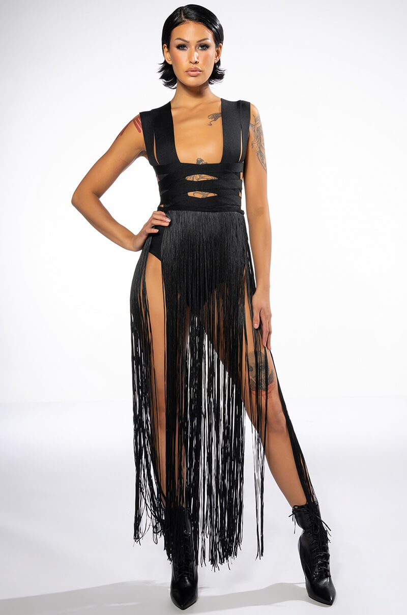 FESTIVAL FRINGE MAXI DRESS