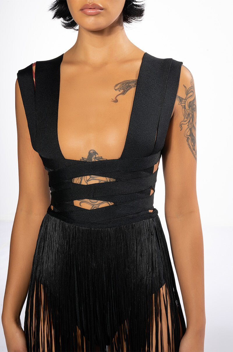 FESTIVAL FRINGE MAXI DRESS