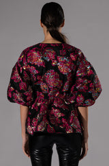 FIELD OF ROSES BROCADE BLOUSE