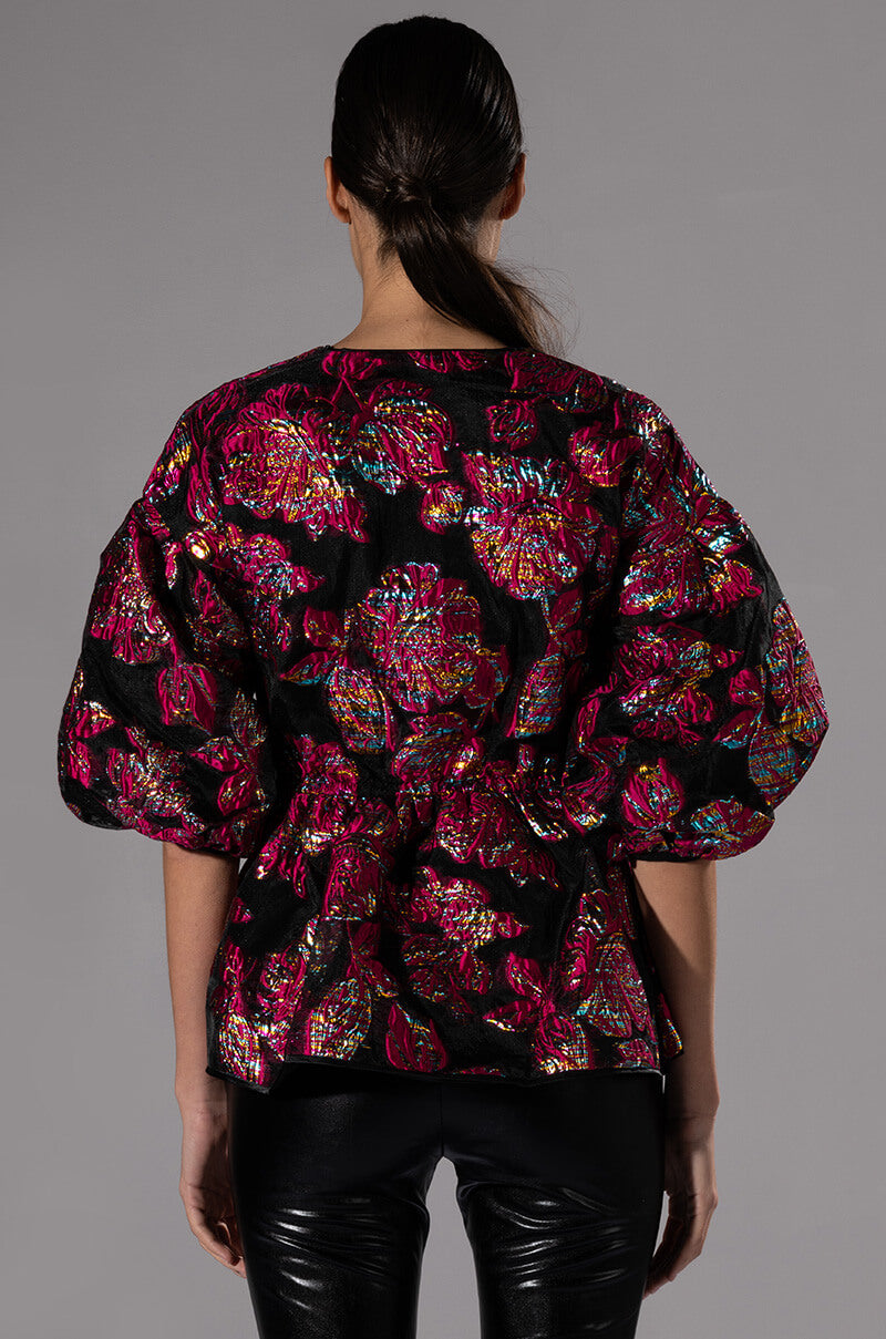 FIELD OF ROSES BROCADE BLOUSE