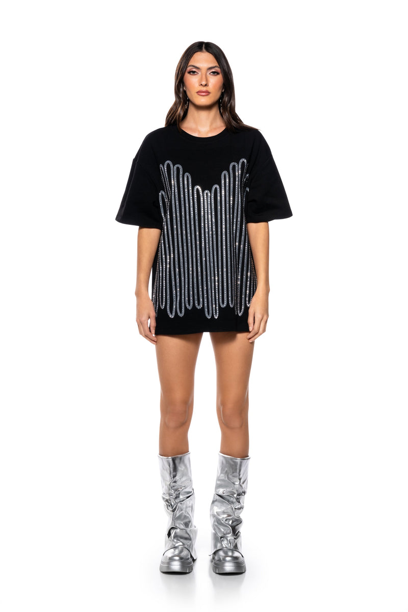 FIGHT THE FEELING EMBELLISHED GRAPHIC T SHIRT