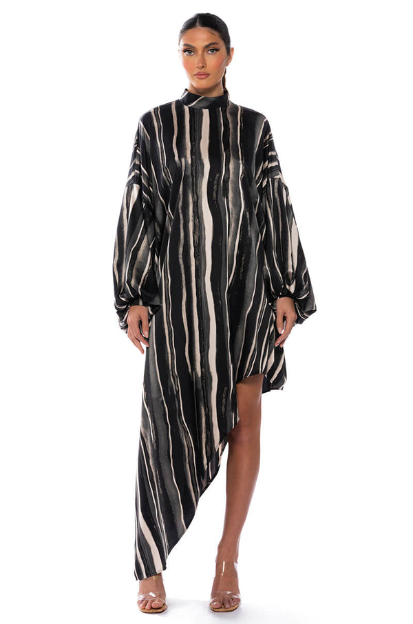 FILM MIDI ASYMMETRICAL SHIRT DRESS