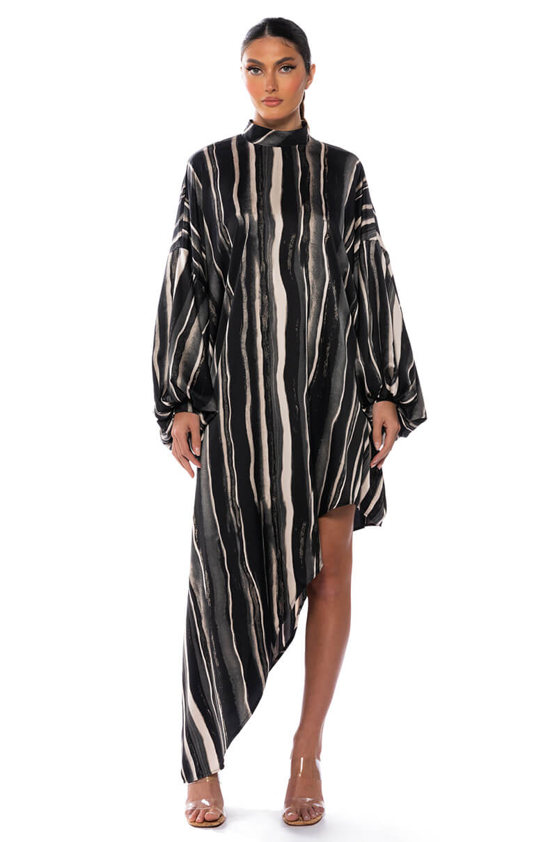 FILM MIDI ASYMMETRICAL SHIRT DRESS